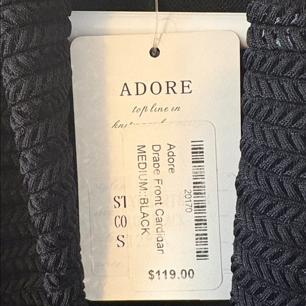 NWT ADORE Brand Bohemian Black Open Front Cardigan with Gorgeous Colorful Trim - Picture 4 of 17